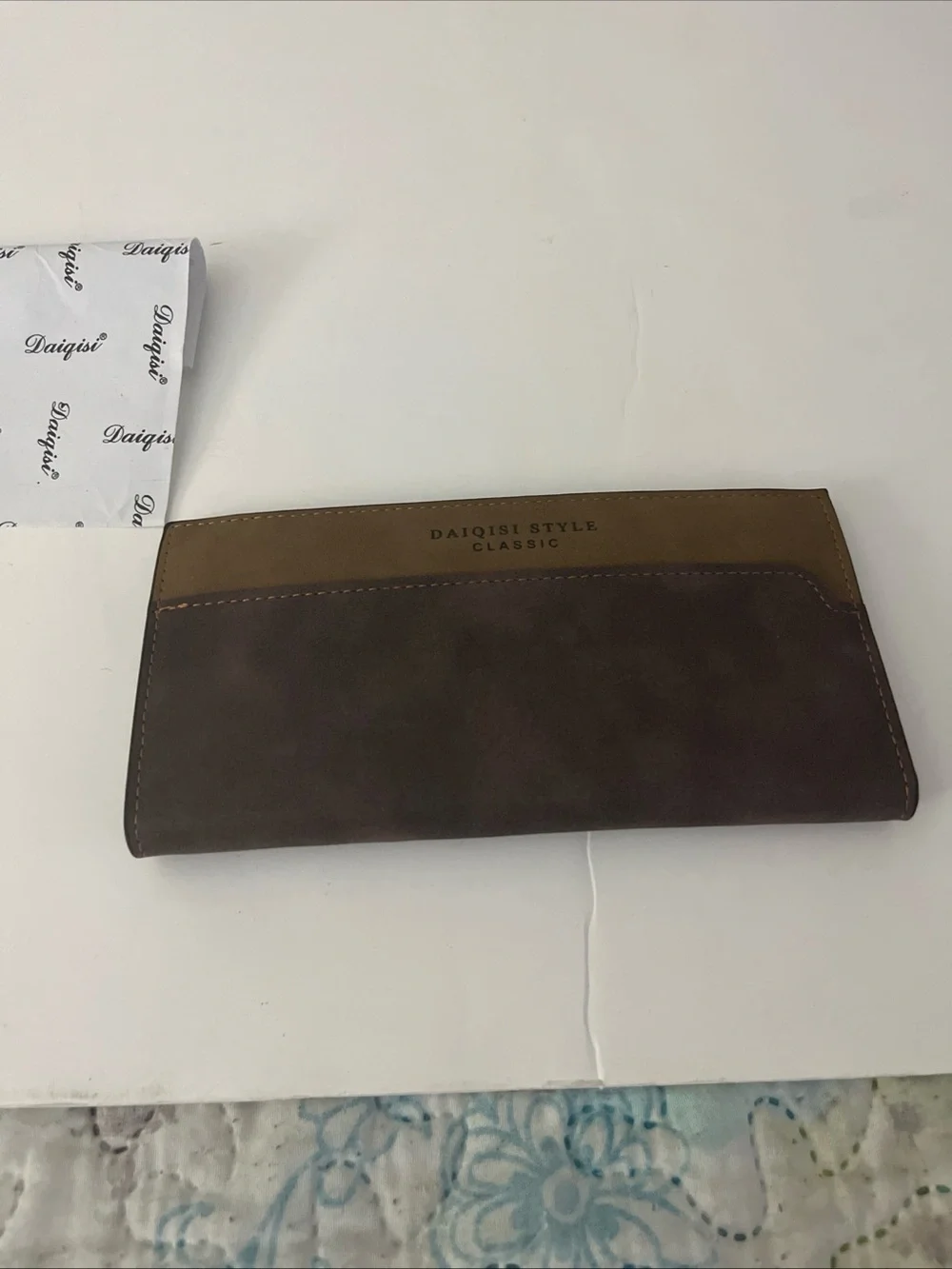 Brown Leather Bifold Wallet with Zip Pocket